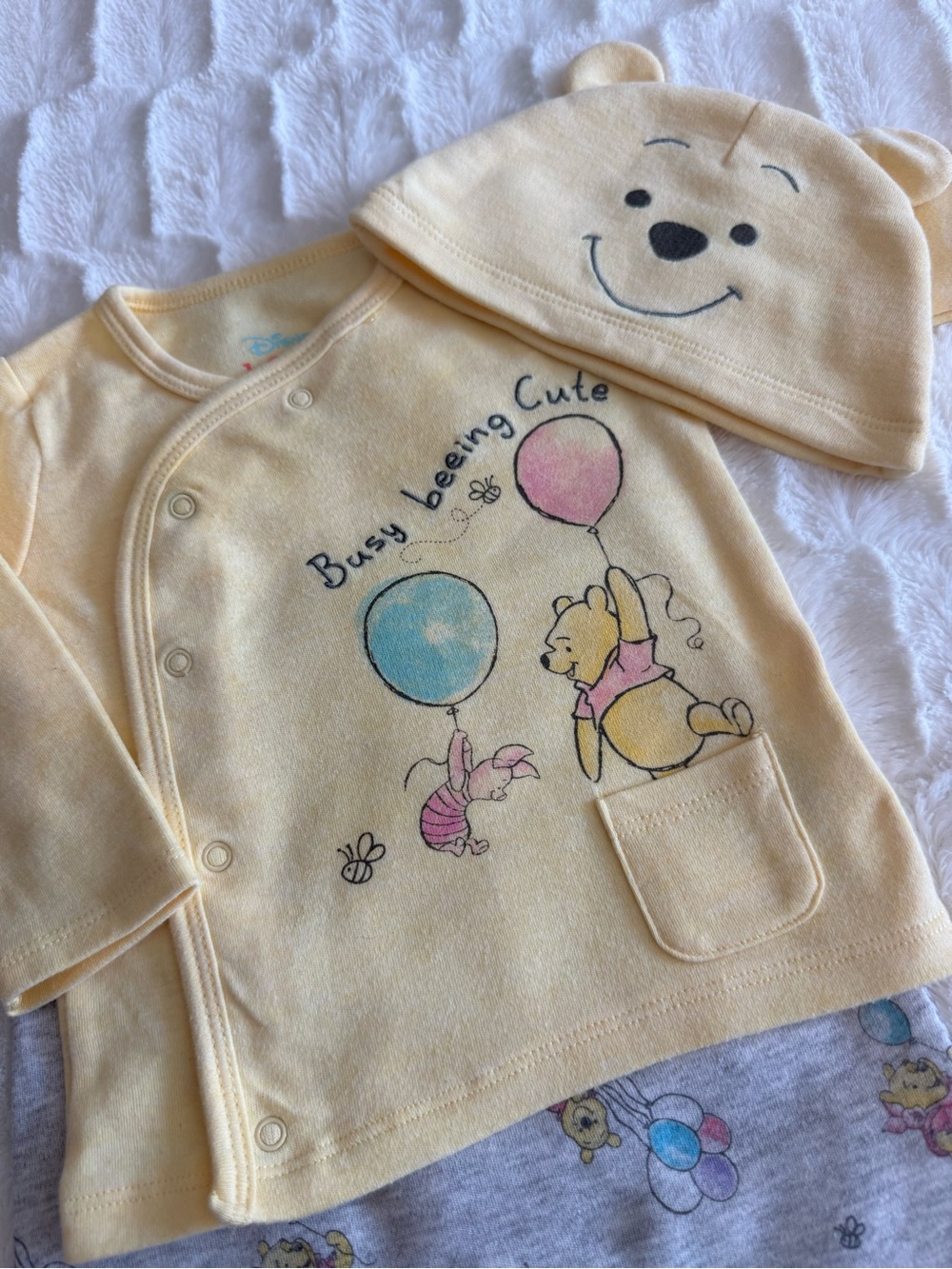 Disney Yellow Winnie the Pooh Top and Hat Set